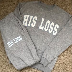 WORN ONCE The Girls Bathroom Grey His Loss Set